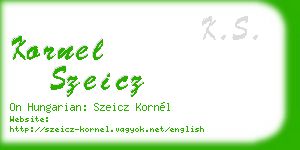 kornel szeicz business card
