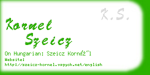 kornel szeicz business card